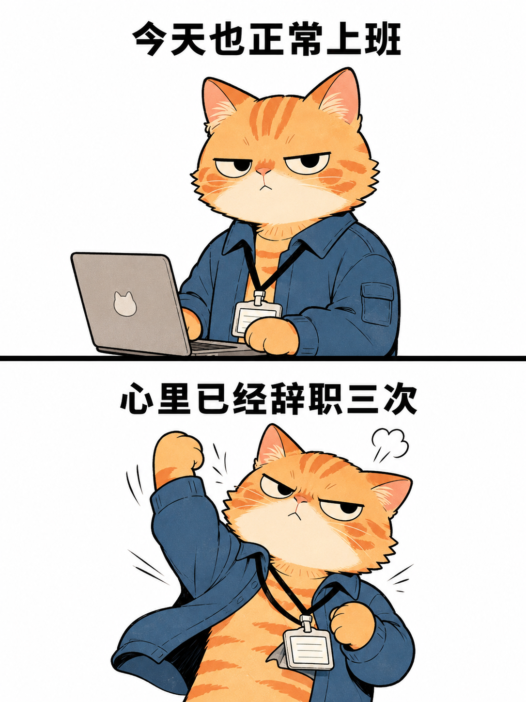 Office Cat · Minimal split-panel post